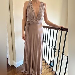 Beige Wrap Dress